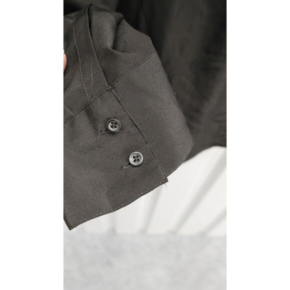 J Crew Blouse Pullover V-neck Long Sleeve XL Black - Picture 6 of 6